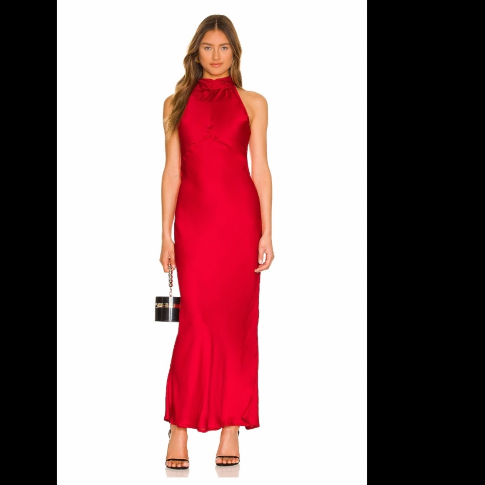 REVOLVE Amalfi Maxi Slip Dress in Fire Red - SIZE SMALL